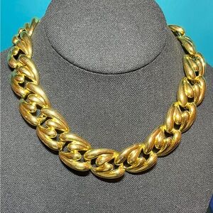 edwin pearl P.E.P. gold tone necklace 16.5” collar vintage